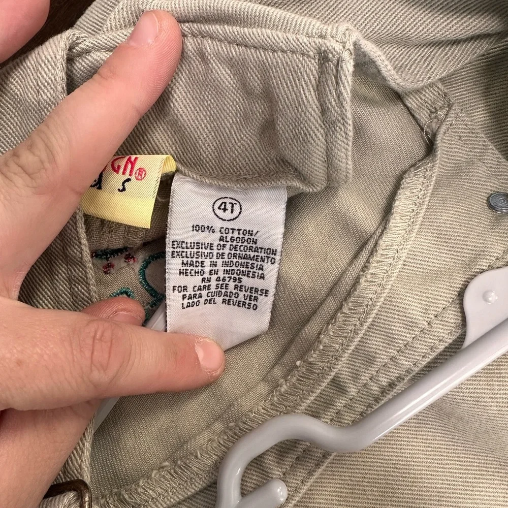 Beige Overalls with Embroidered Bugs - Picture 5 of 7